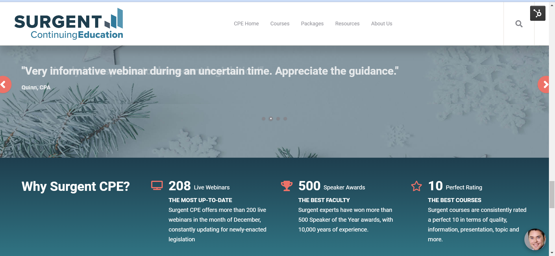 Testimonial slides for 25 days of CPE